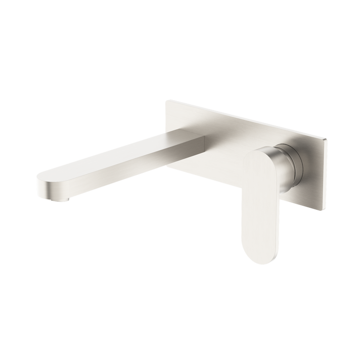 Nero Ecco Wall Basin/Bath Mixer Brushed Nickel