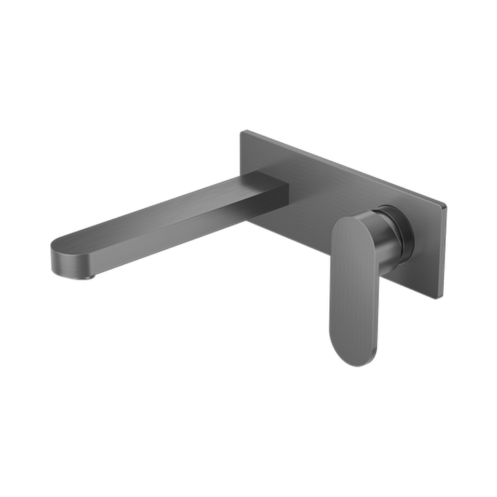 Nero Ecco Wall Basin/Bath Mixer Gun Metal