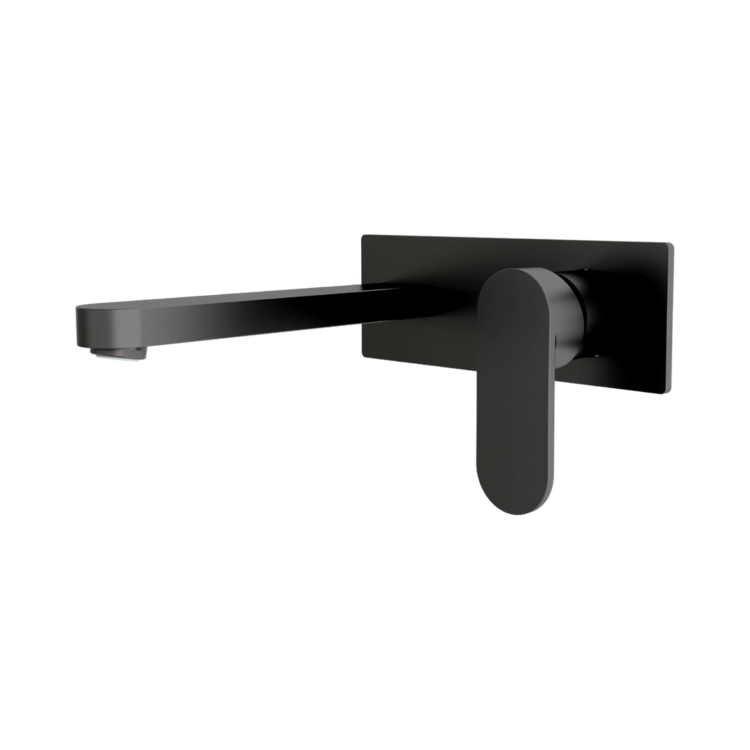 Nero Ecco Wall Basin/Bath Mixer Matte Black