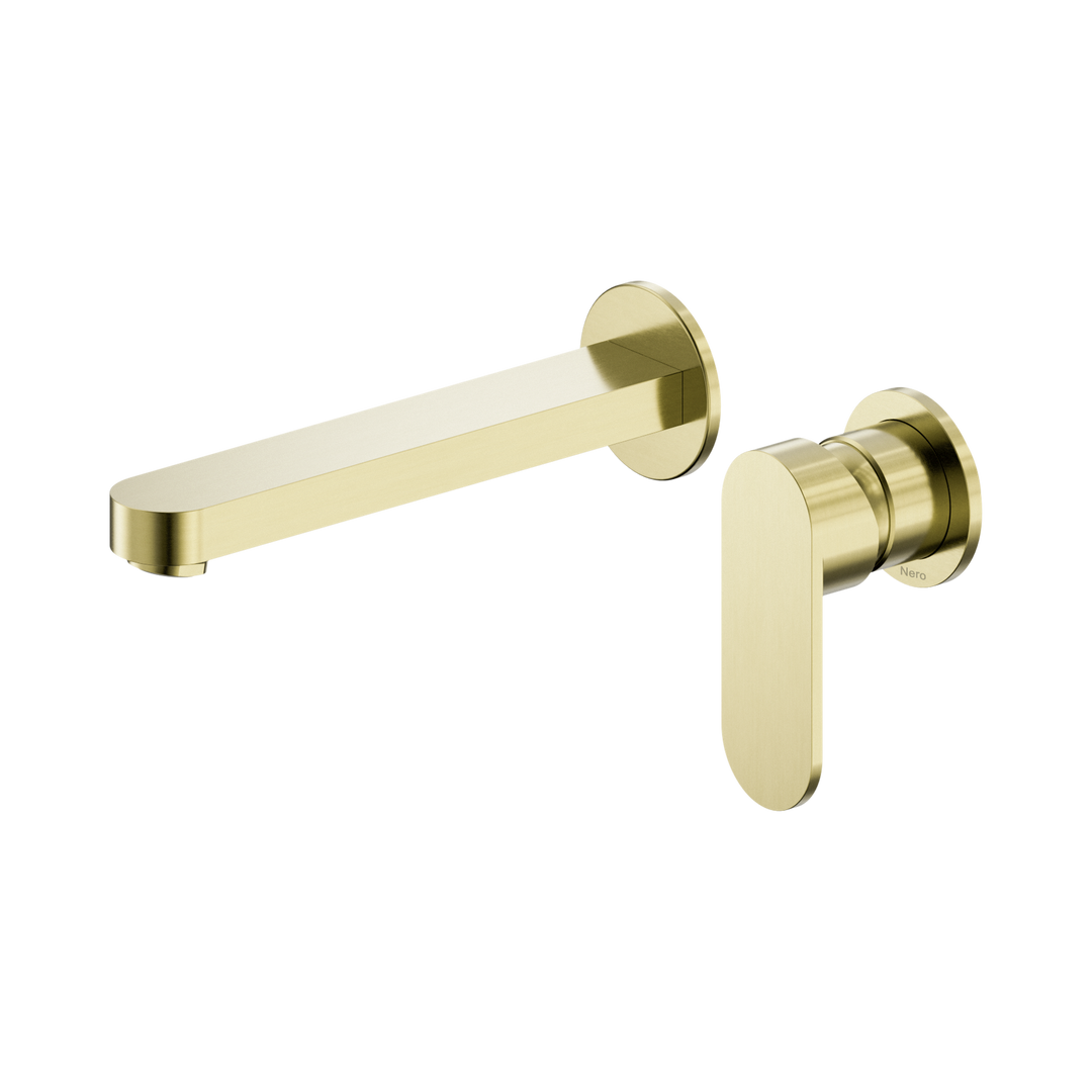 Nero Ecco Wall Basin/Bath Mixer 60mm Brushed Gold