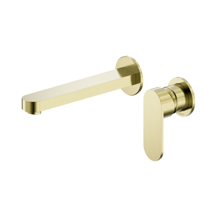 Nero Ecco Wall Basin/Bath Mixer 60mm Brushed Gold