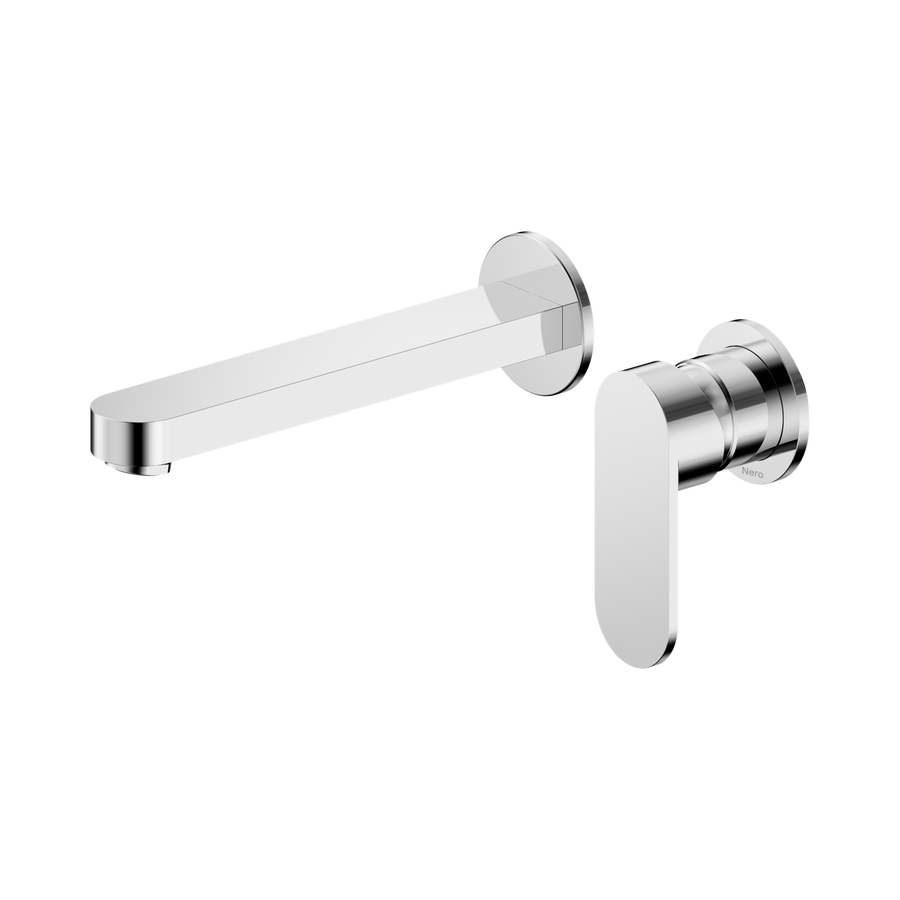 Nero Ecco Wall Basin/Bath Mixer 60mm Chrome
