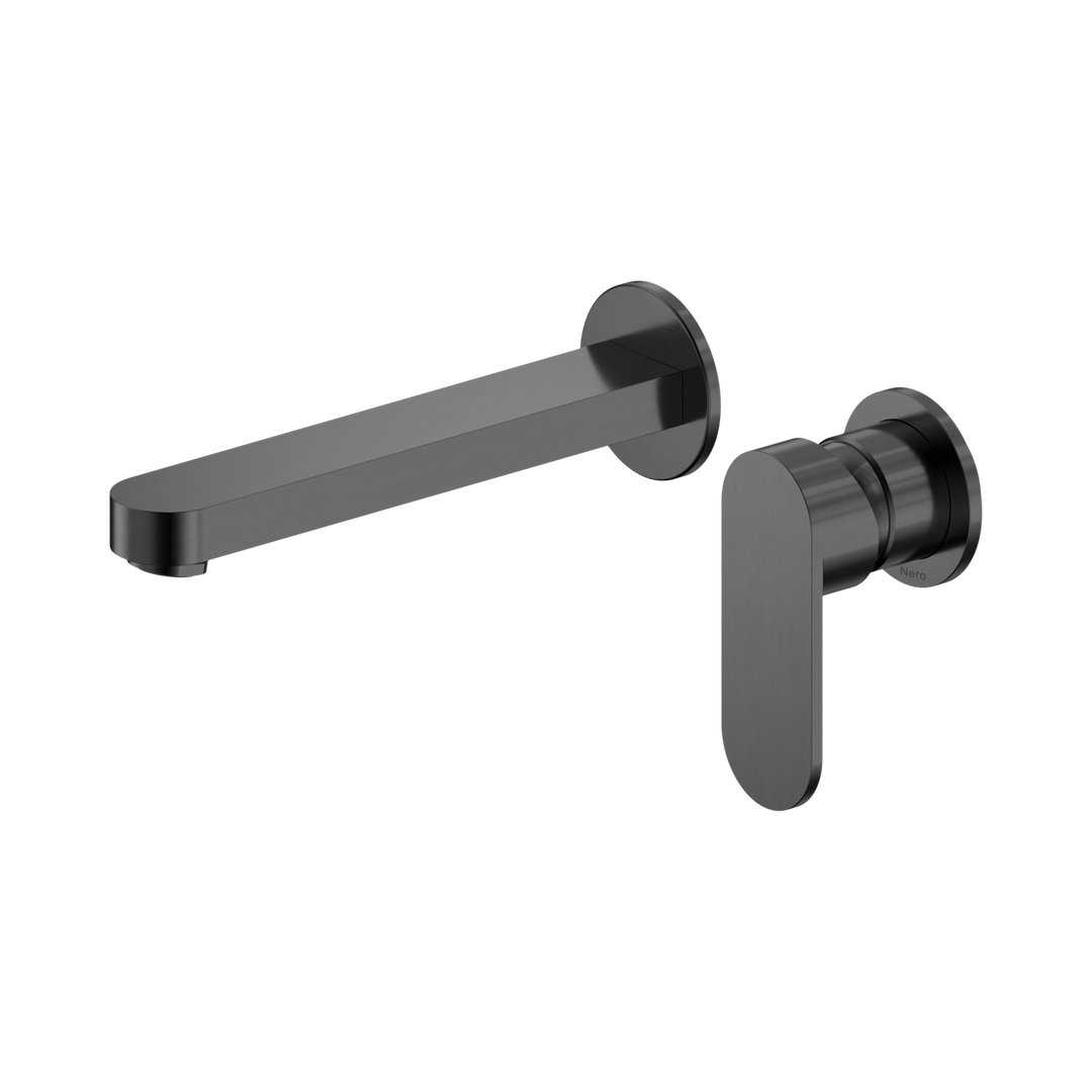 Nero Ecco Wall Basin/Bath Mixer 60mm Gun Metal