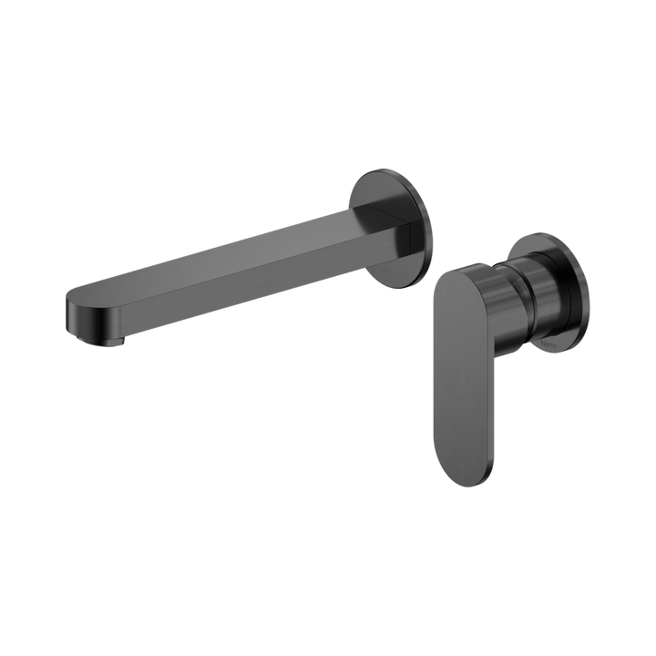 Nero Ecco Wall Basin/Bath Mixer 60mm Gun Metal