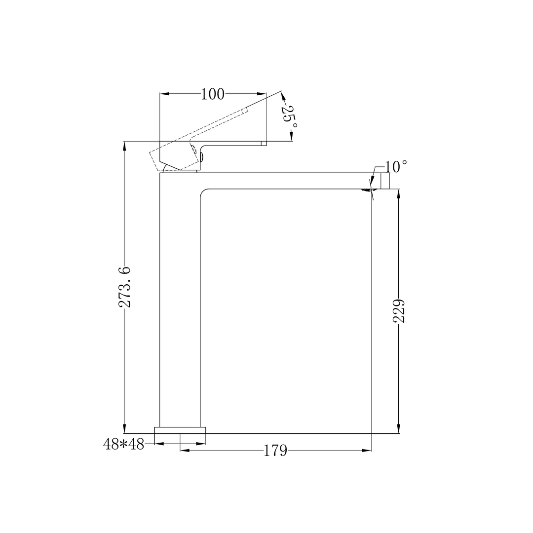 Nero Celia Tall Basin Mixer Line Drawing