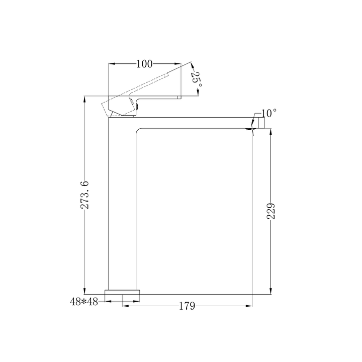 Nero Celia Tall Basin Mixer Line Drawing