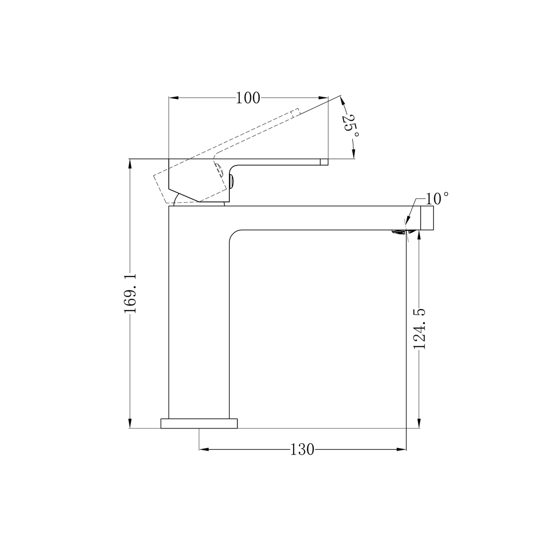 Nero Celia Basin Mixer Line Drawing