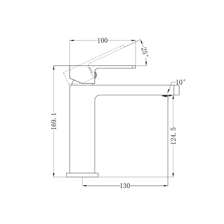 Nero Celia Basin Mixer Line Drawing
