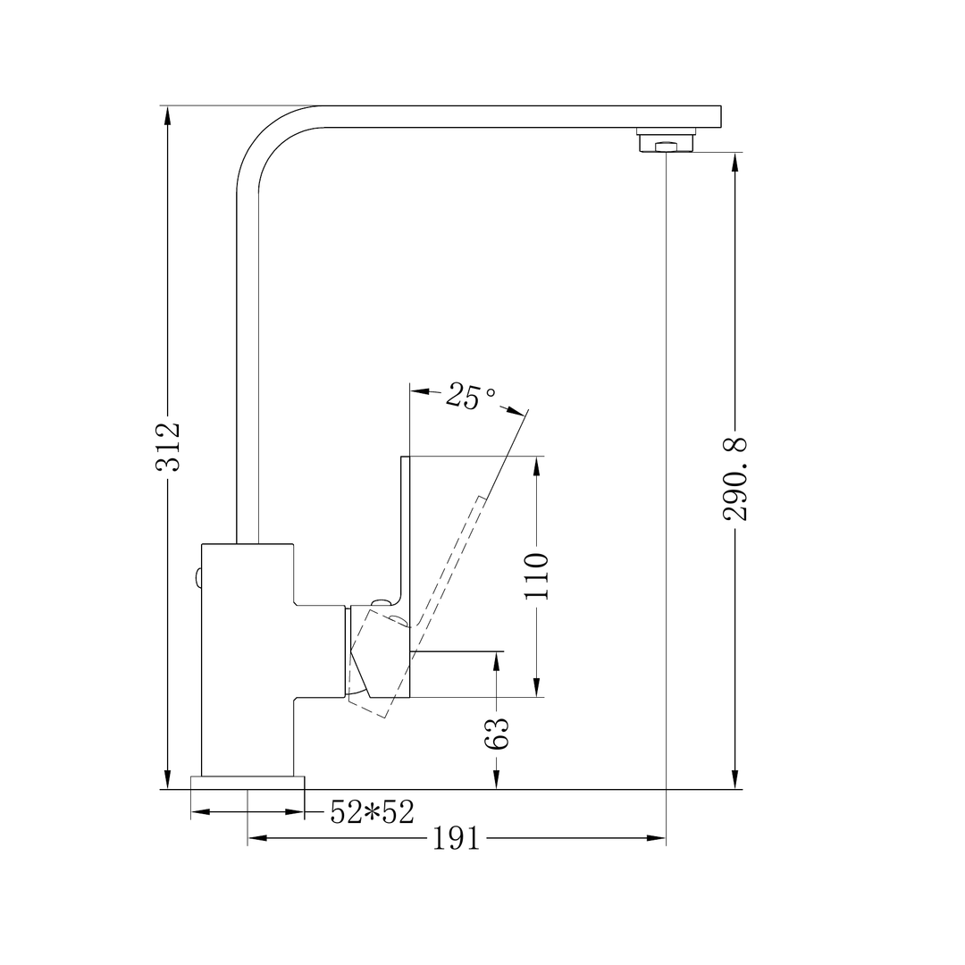 Nero Celia Kitchen Mixer CP Line Drawing