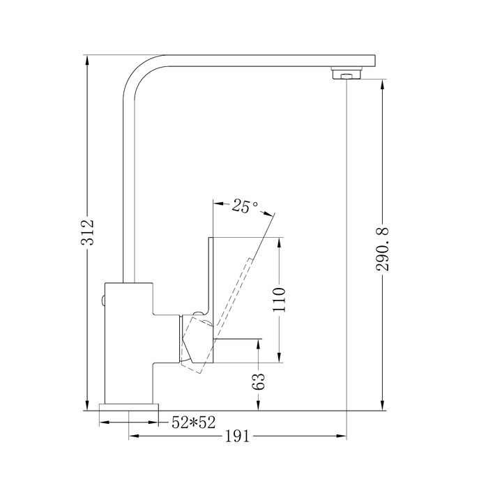 Nero Celia Kitchen Mixer CP Line Drawing