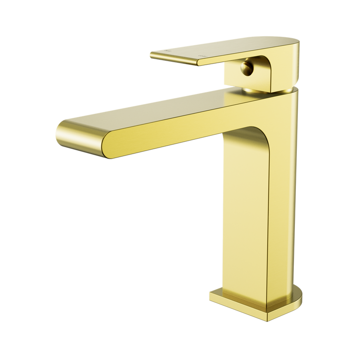 Nero Bianca Basin Mixer Straight Spout BB Brushed Gold