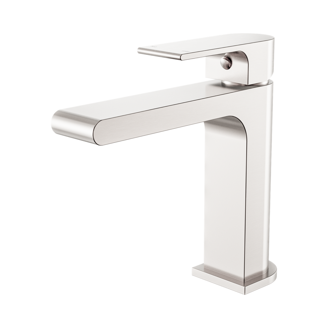 Nero Bianca Basin Mixer Straight Spout BB Brushed Nickel