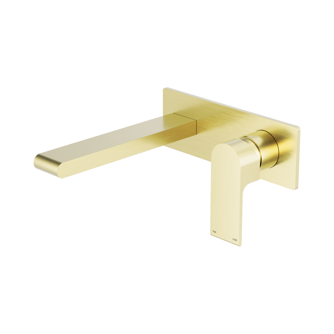 Nero Bianca Wall Basin/Bath Mixer 187mm BB Brushed Gold