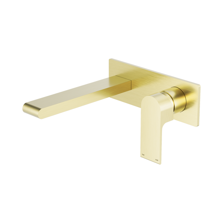 Nero Bianca Wall Basin/Bath Mixer 187mm BB Brushed Gold