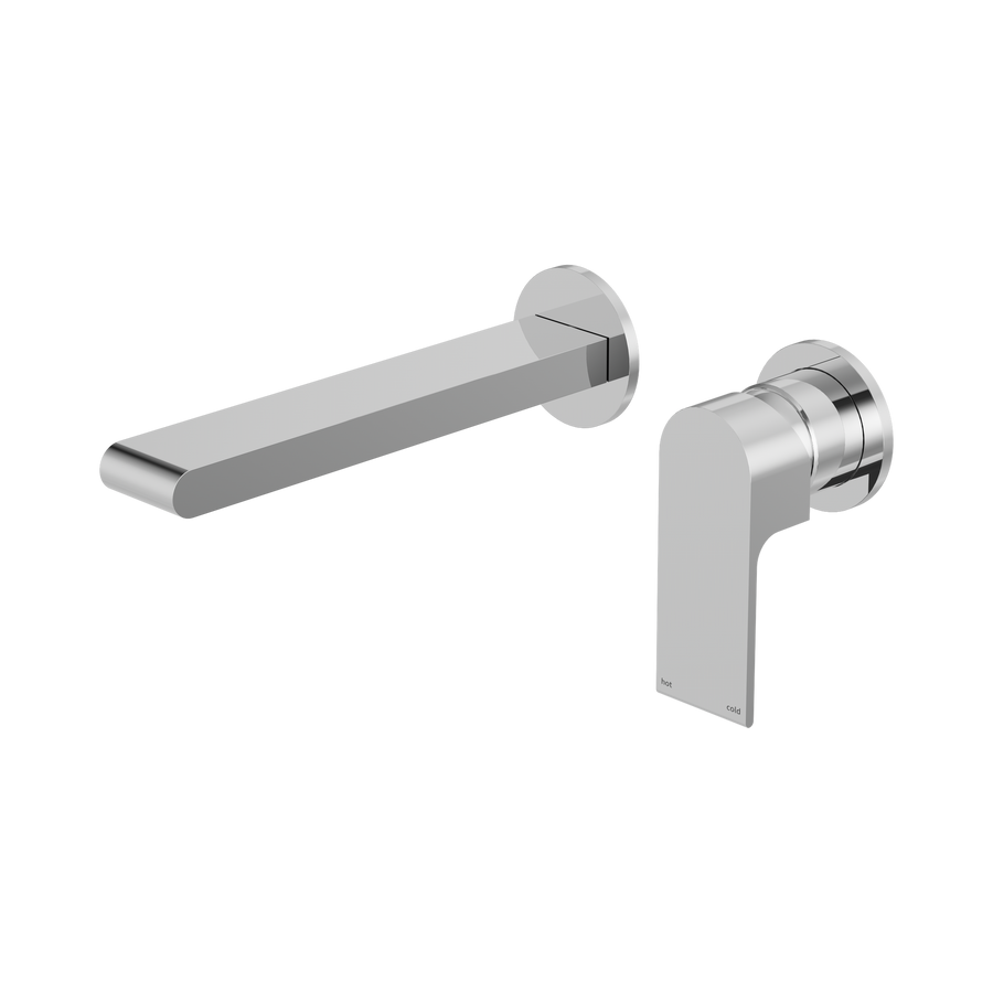 Nero Bianca Wall Basin/Bath Mixer 187mm CP Chrome