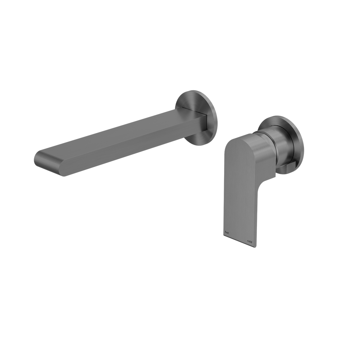 Nero Bianca Wall Basin/Bath Mixer 187mm CP Gun Metal