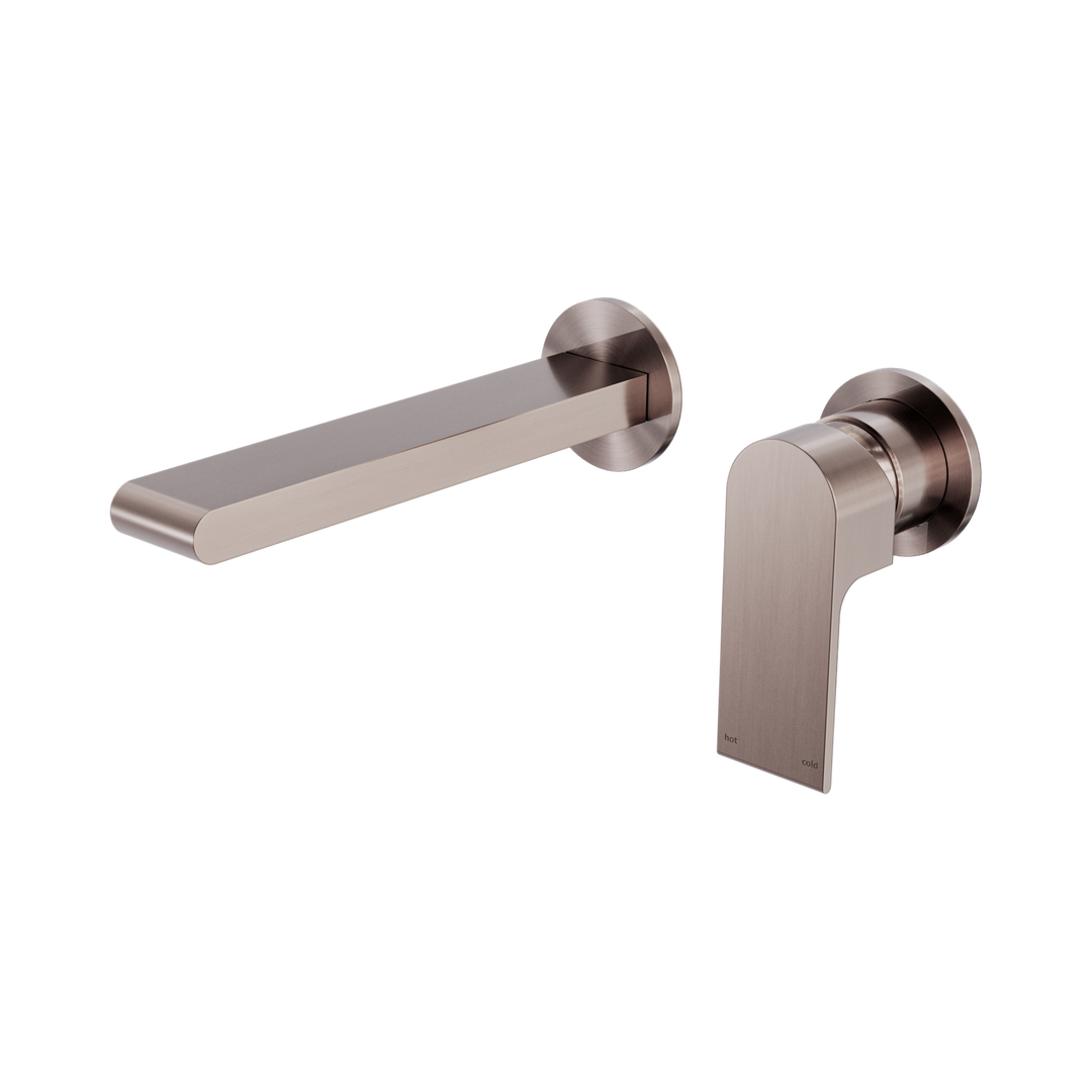 Nero Bianca Wall Basin/Bath Mixer 187mm CP Brushed Bronze