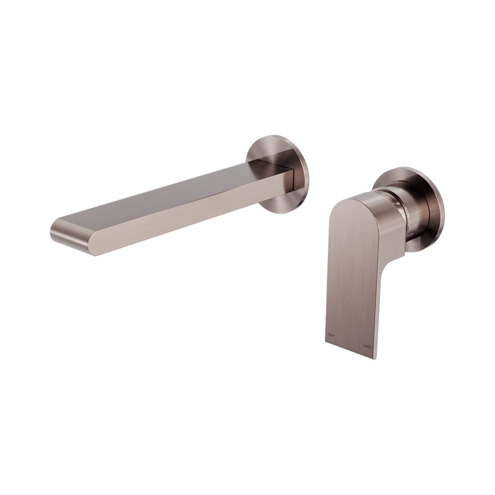 Nero Bianca Wall Basin/Bath Mixer 187mm CP Brushed Bronze