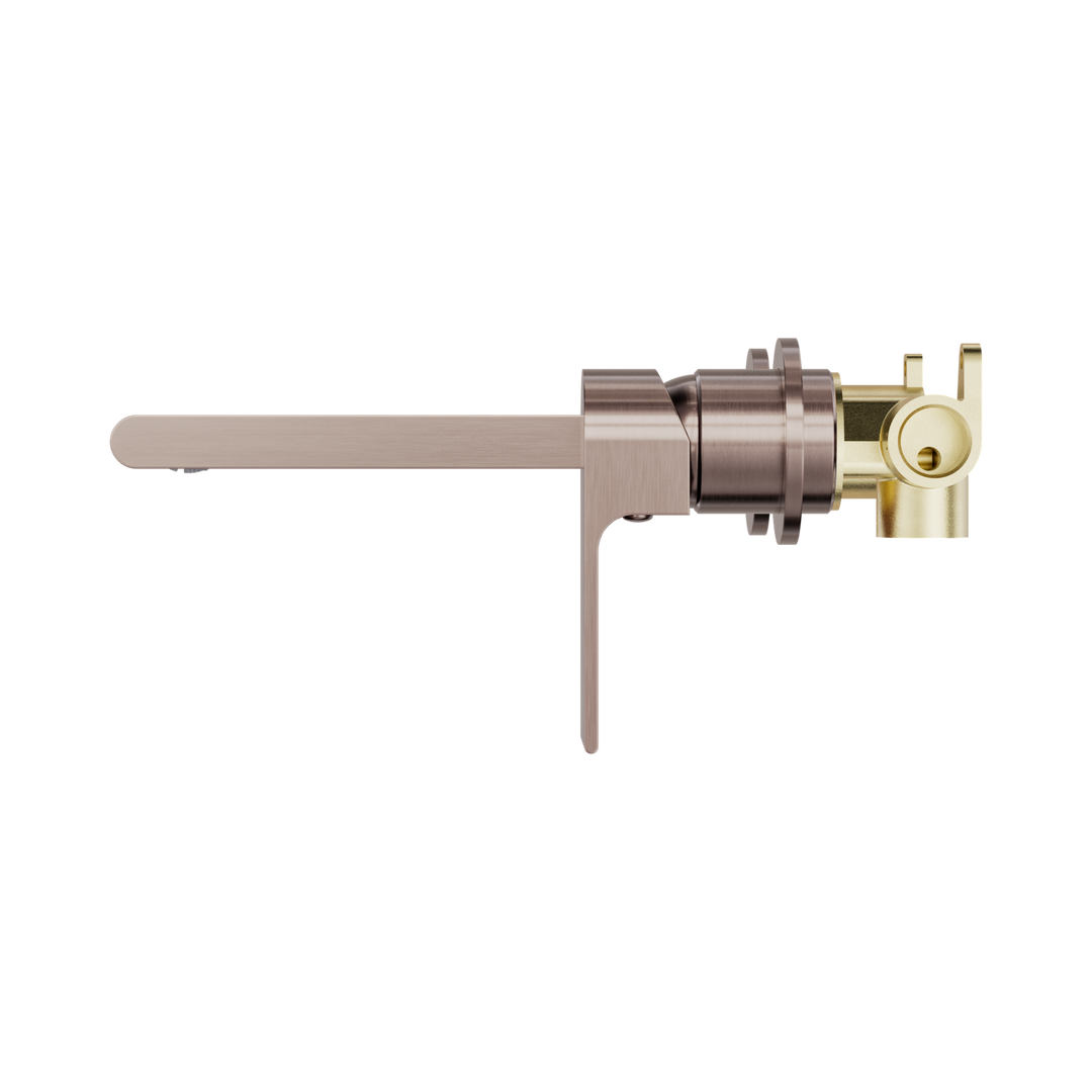 Nero Bianca Wall Basin/Bath Mixer 187mm CP Brushed Bronze