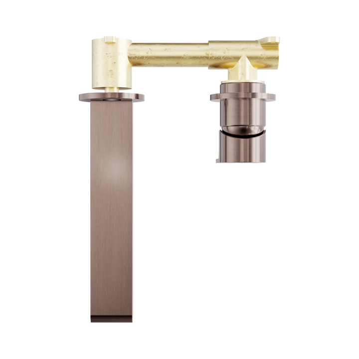 Nero Bianca Wall Basin/Bath Mixer 187mm CP Brushed Bronze