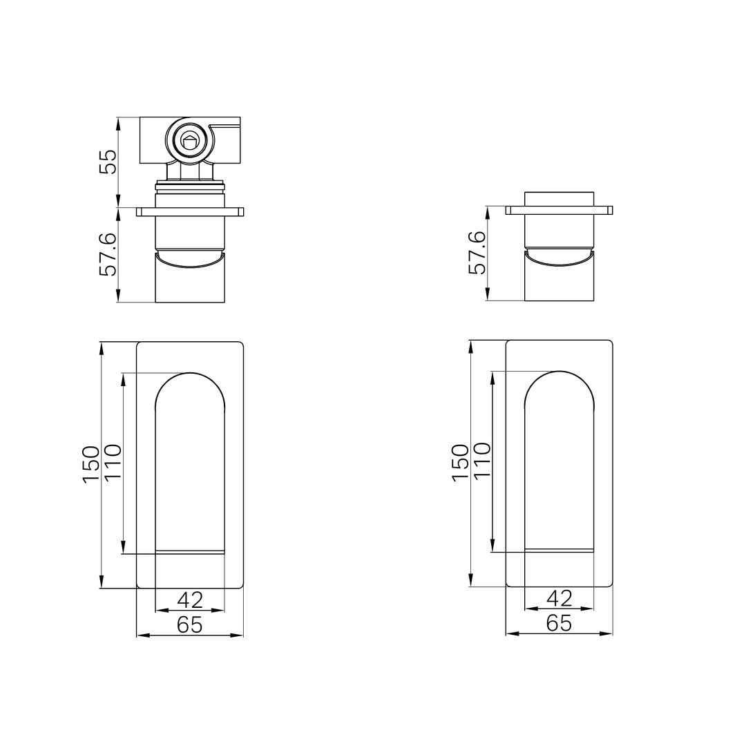 Nero Bianca Shower Mixer Line Drawing