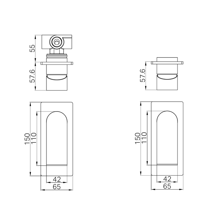 Nero Bianca Shower Mixer Line Drawing