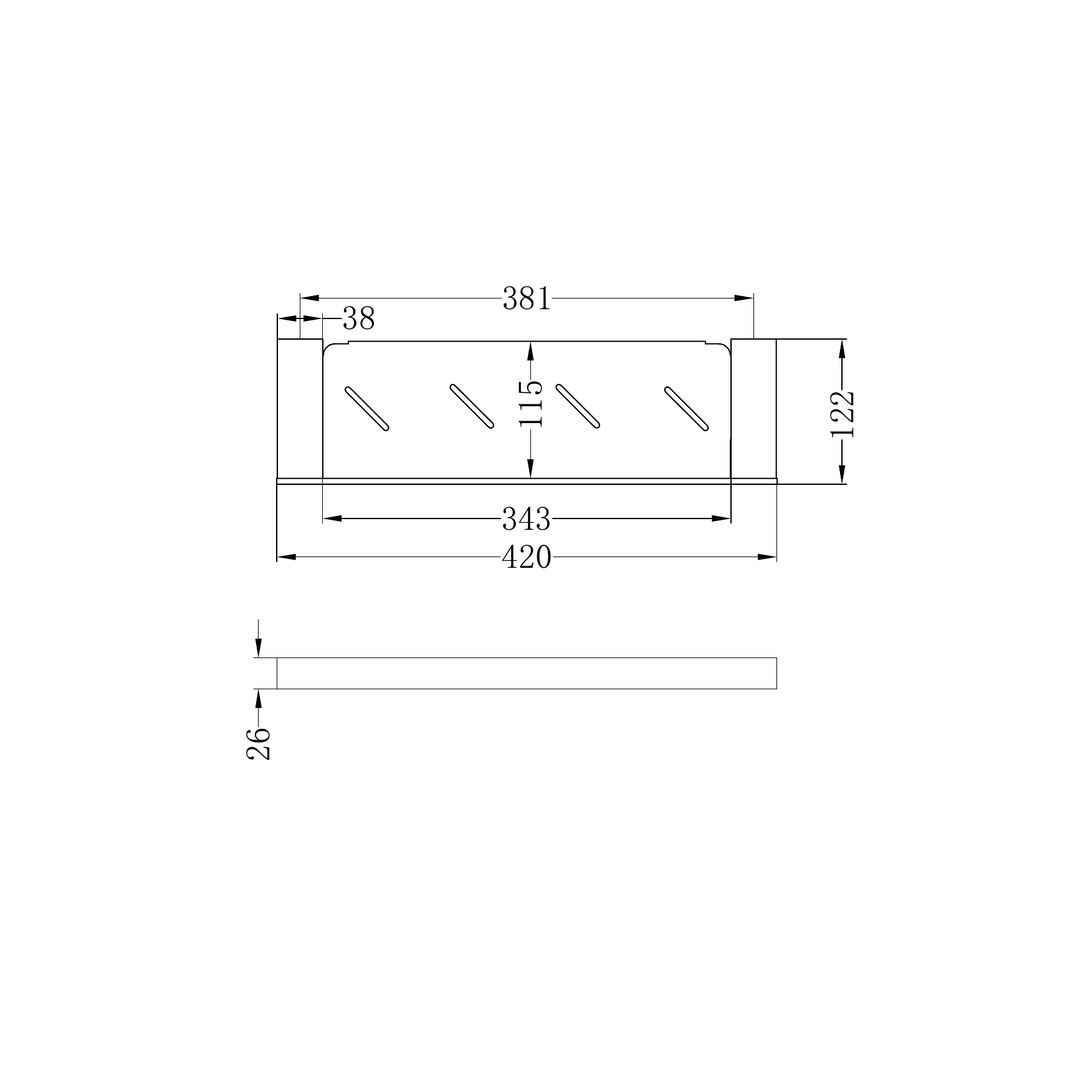 Nero Celia Metal Shelf Line Drawing