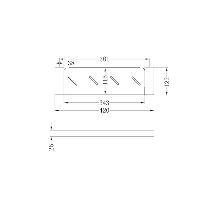 Nero Celia Metal Shelf Line Drawing