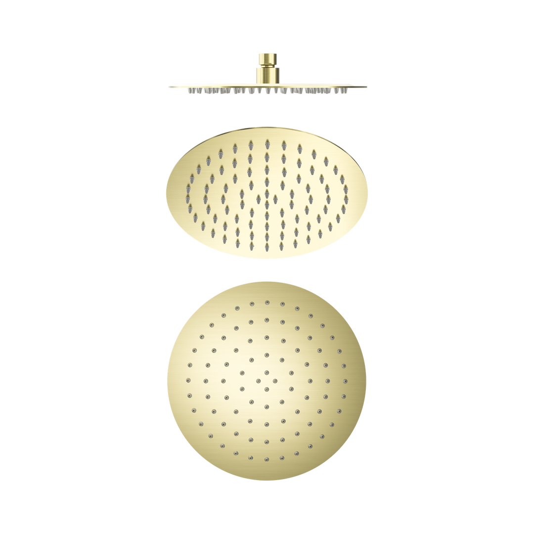 Nero 250mm Round SS Shower Head Brushed Gold