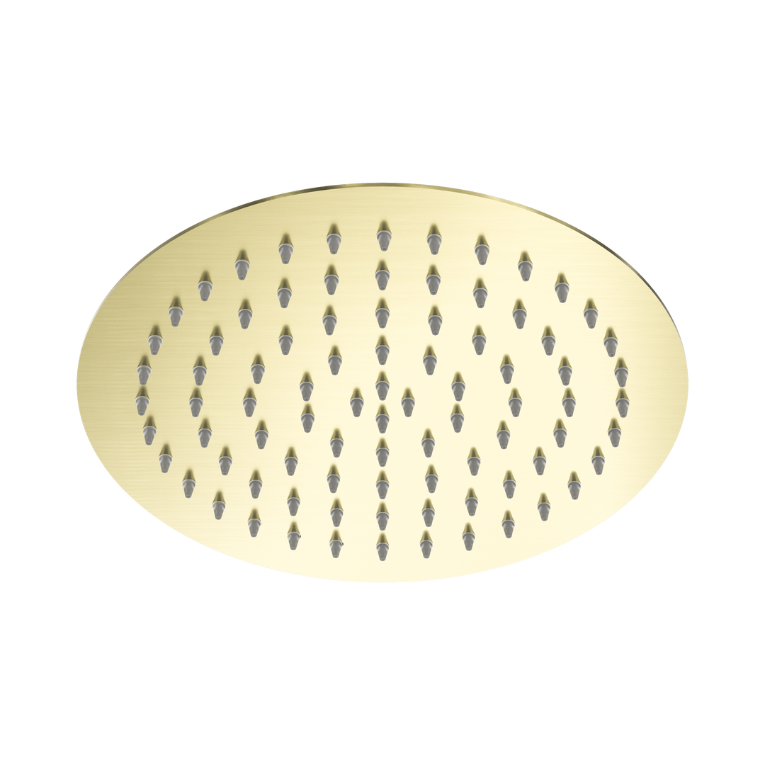 Nero 250mm Round SS Shower Head Brushed Gold