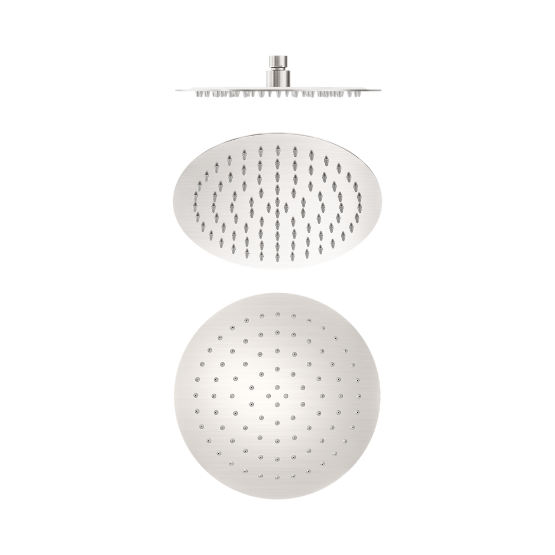 Nero 250mm Round SS Shower Head Brushed Nickel