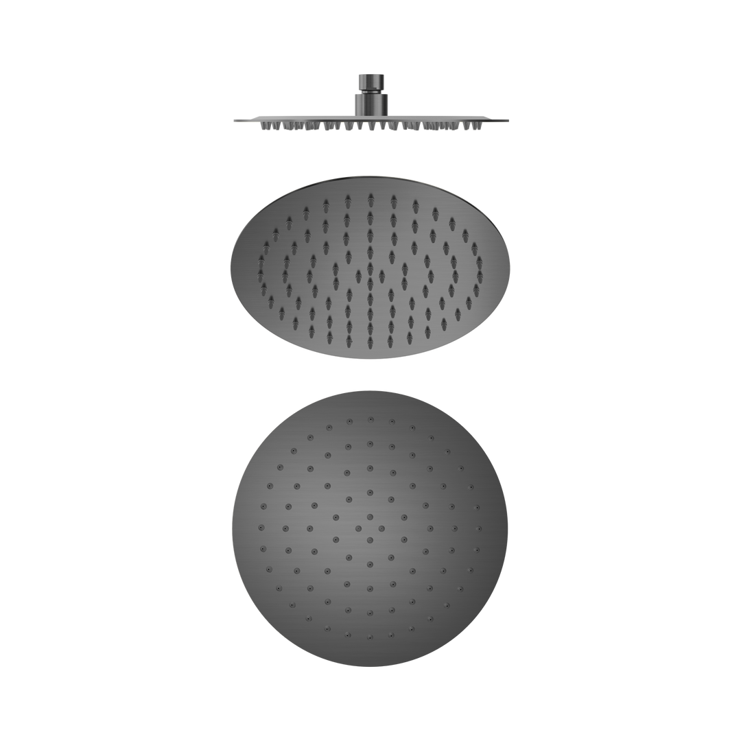 Nero 250mm Round SS Shower Head Gun Metal