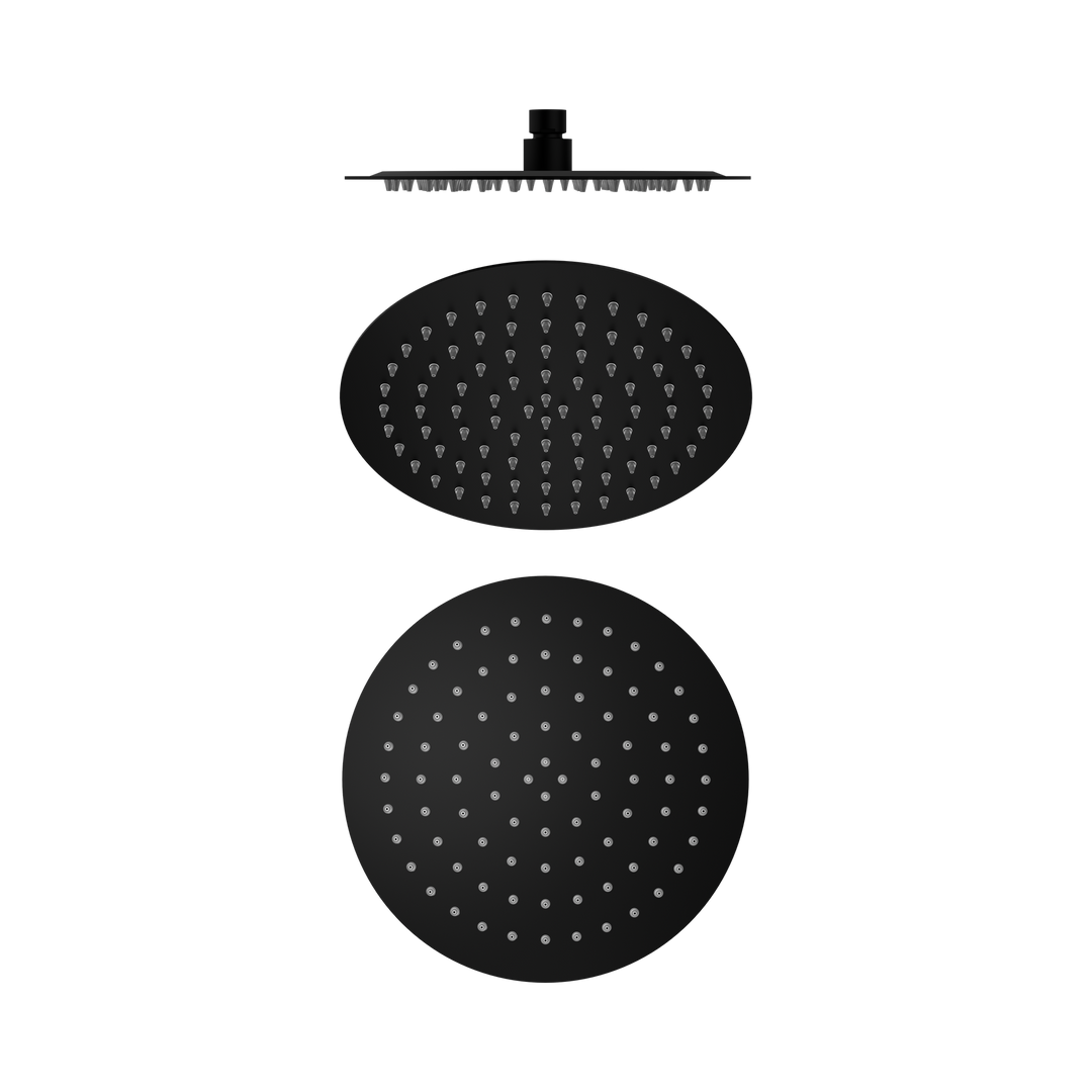 Nero 250mm Round SS Shower Head Matte Black