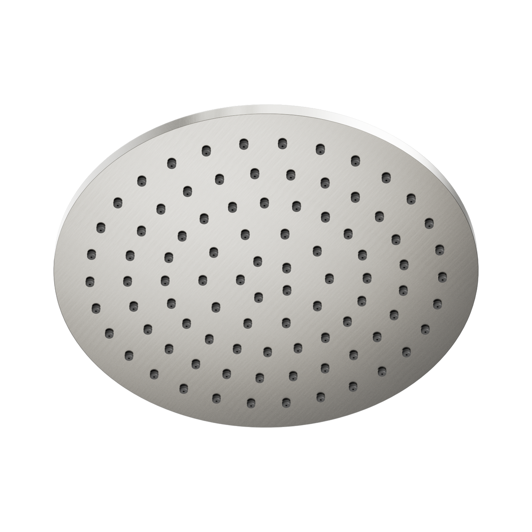 Nero 250mm Round Metal Shower Head II Brushed Nickel