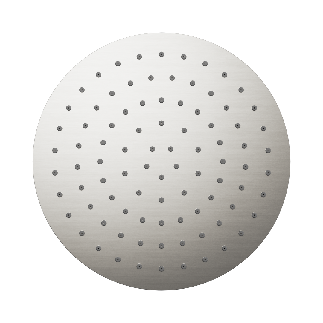 Nero 250mm Round Metal Shower Head II Brushed Nickel