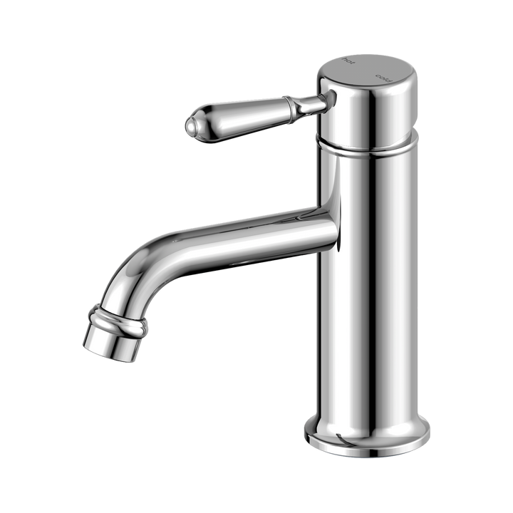 Nero York Straight Basin Mixer w/ Metal Lever Chrome