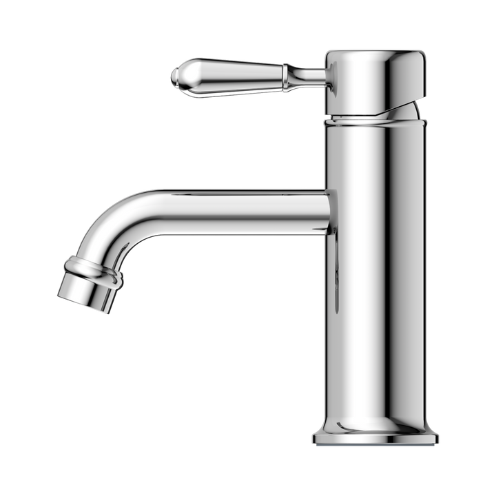 Nero York Straight Basin Mixer w/ Metal Lever Chrome