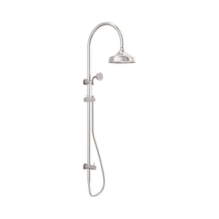 Nero York Twin Shower w/ Porcelain Hand Shower CP Brushed Nickel