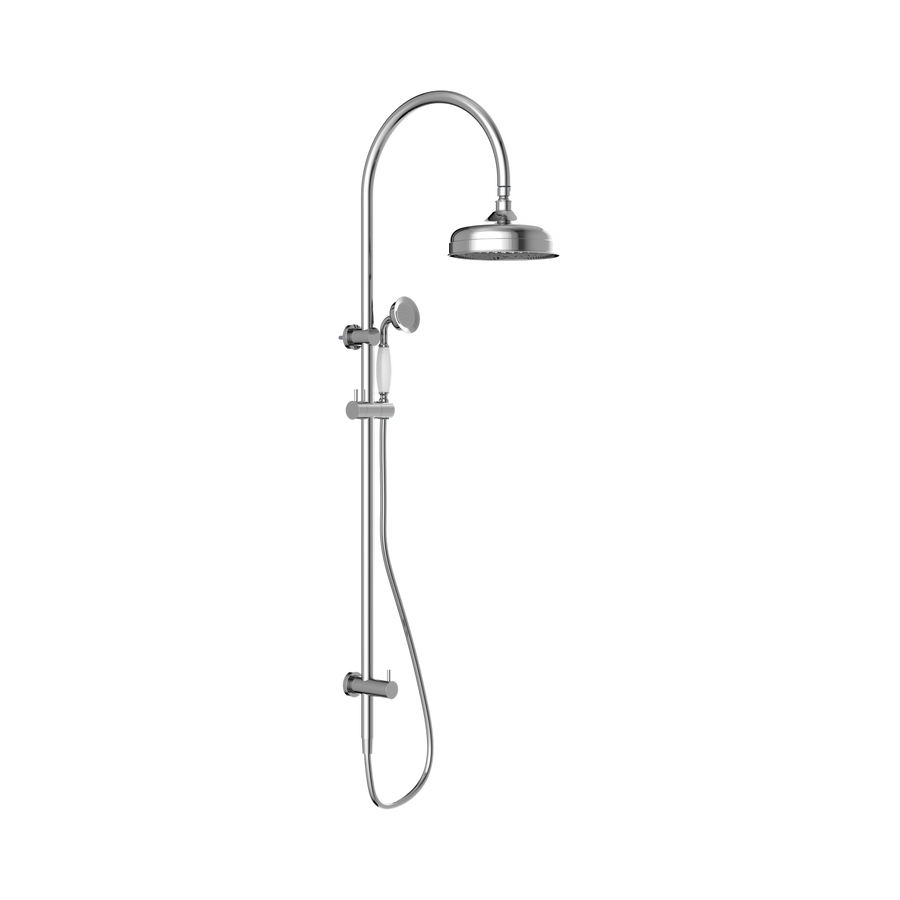 Nero York Twin Shower w/ Porcelain Hand Shower CP Chrome