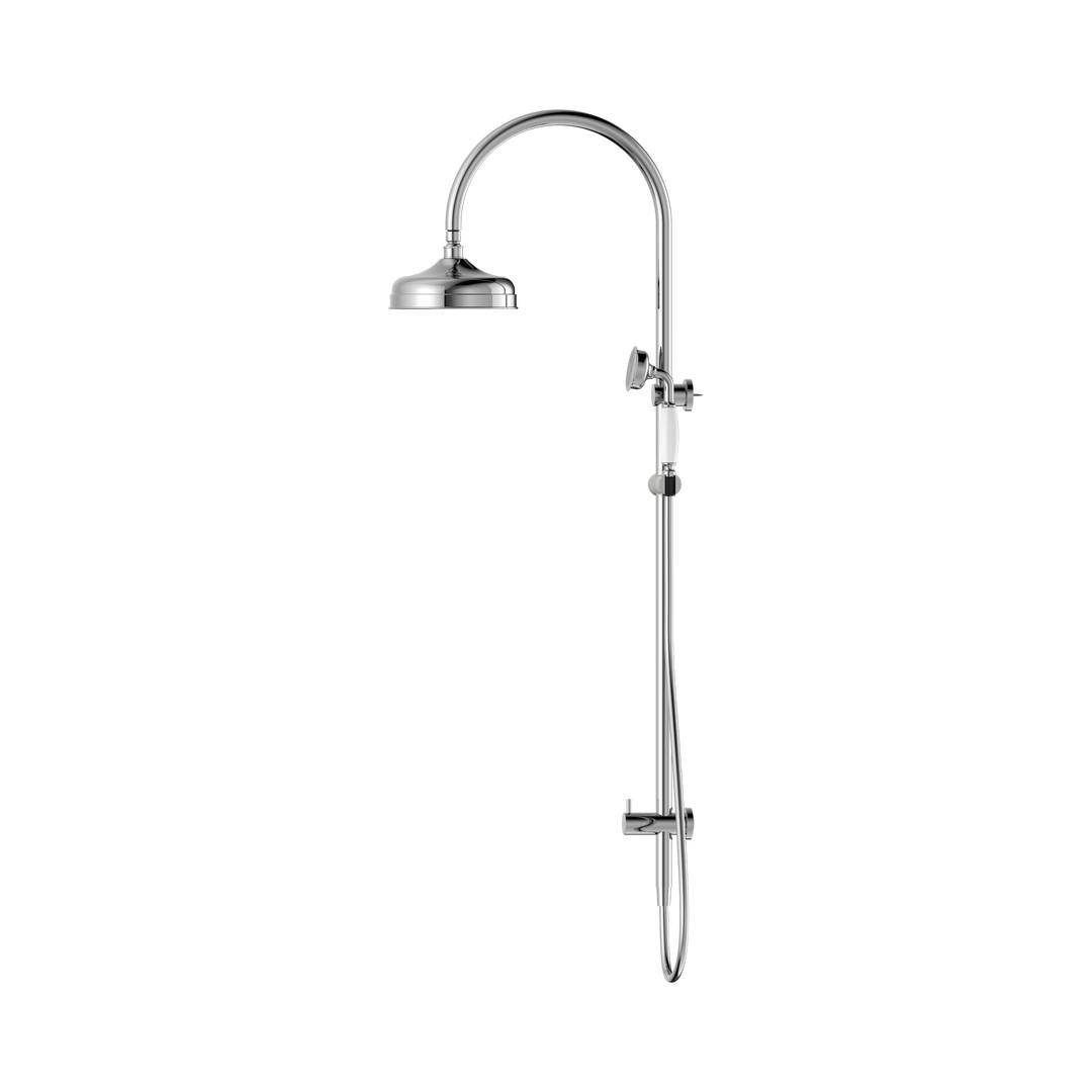 Nero York Twin Shower w/ Porcelain Hand Shower CP Chrome