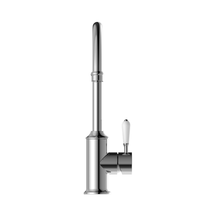 Nero York Kitchen Mixer Gooseneck Spout w/ Porcelain Lever CP Chrome
