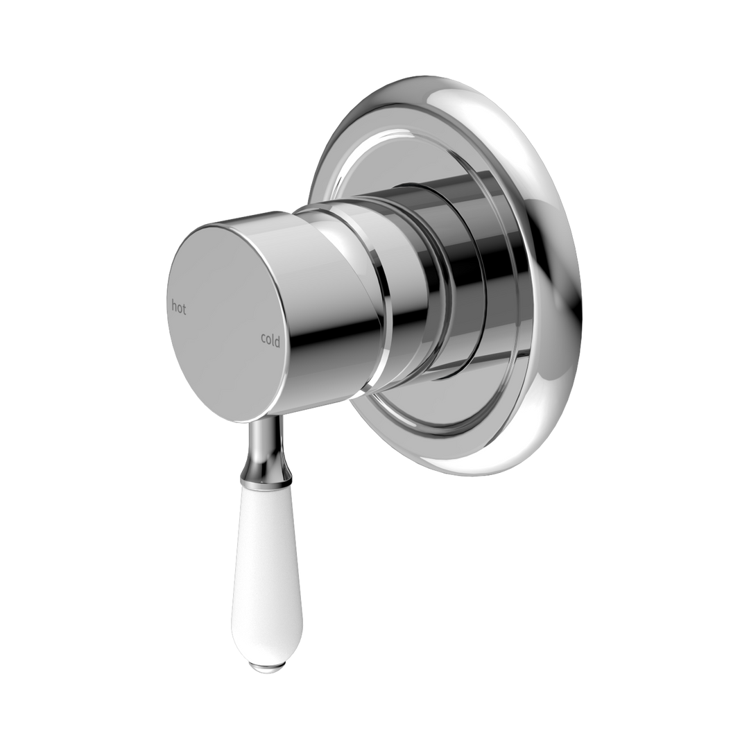 Nero York Shower Mixer w/ Porcelain Lever CP Chrome