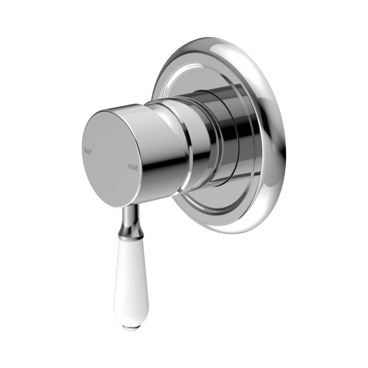 Nero York Shower Mixer w/ Porcelain Lever CP Chrome