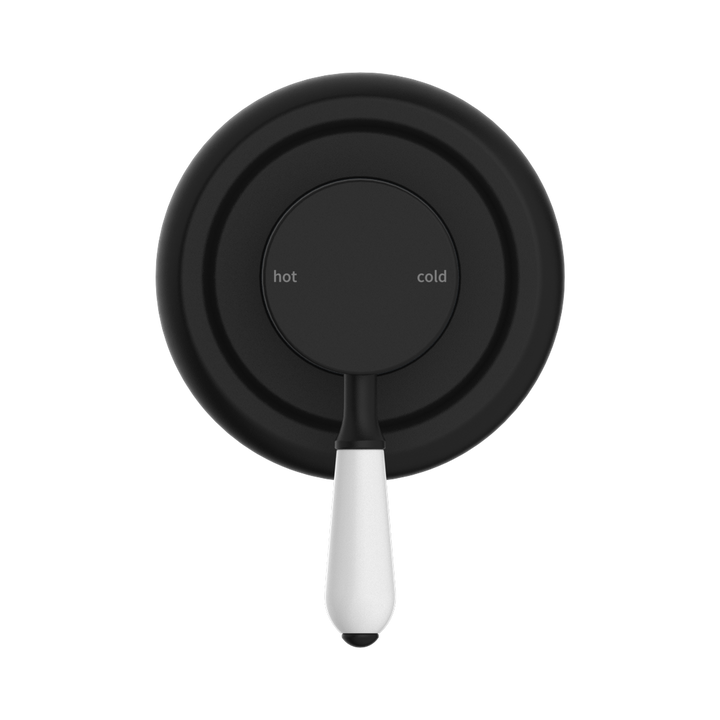 Nero York Shower Mixer w/ Porcelain Lever CP Matte Black