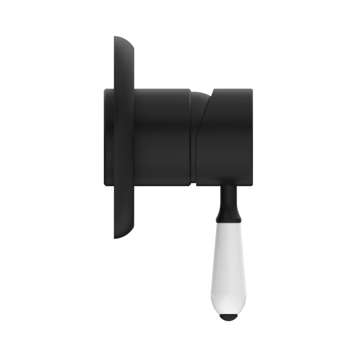 Nero York Shower Mixer w/ Porcelain Lever CP Matte Black
