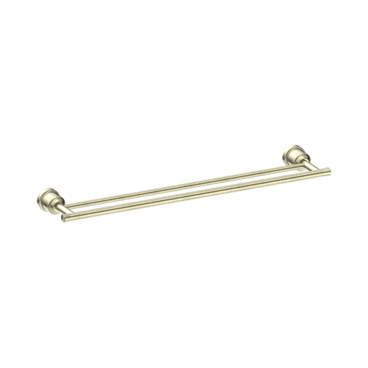 Nero York Double Towel Rail 600mm CP Aged Brass
