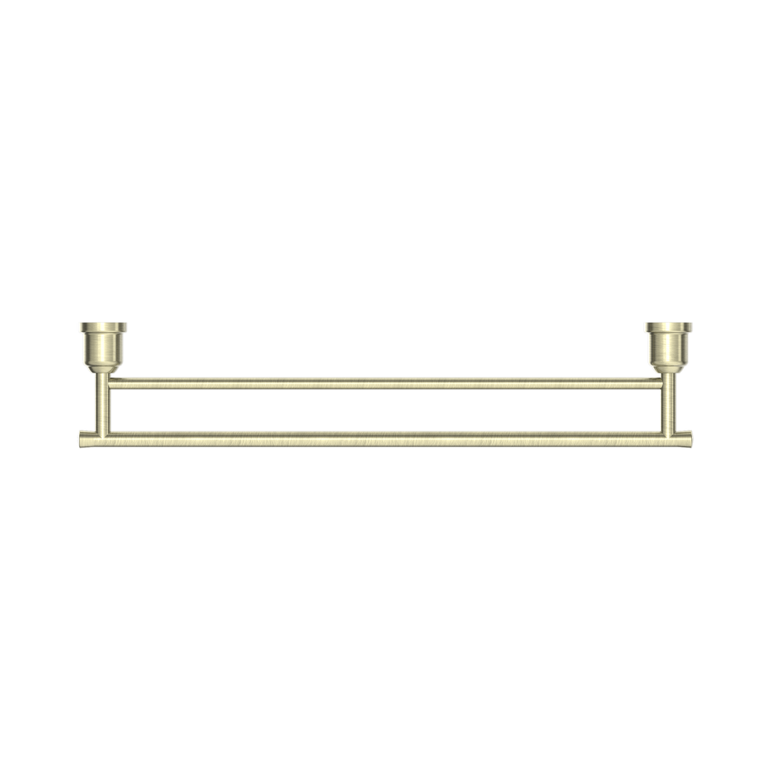 Nero York Double Towel Rail 600mm CP Aged Brass