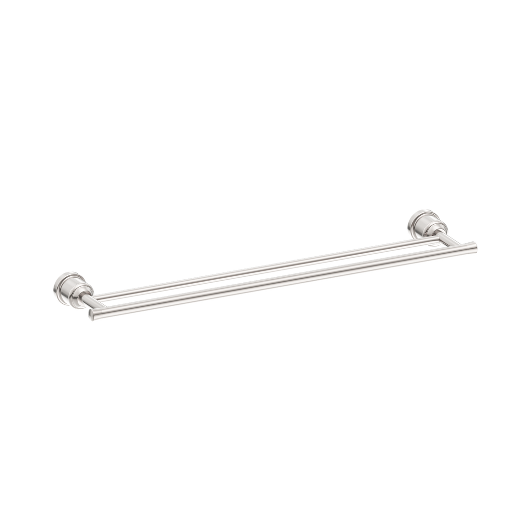 Nero York Double Towel Rail 600mm CP Brushed Nickel