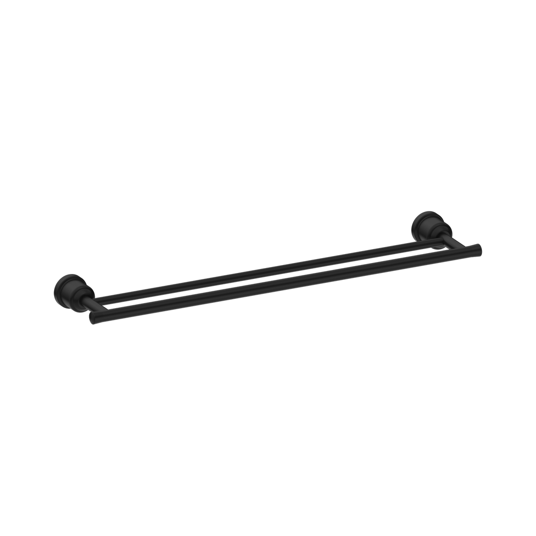 Nero York Double Towel Rail 600mm CP Matte Black
