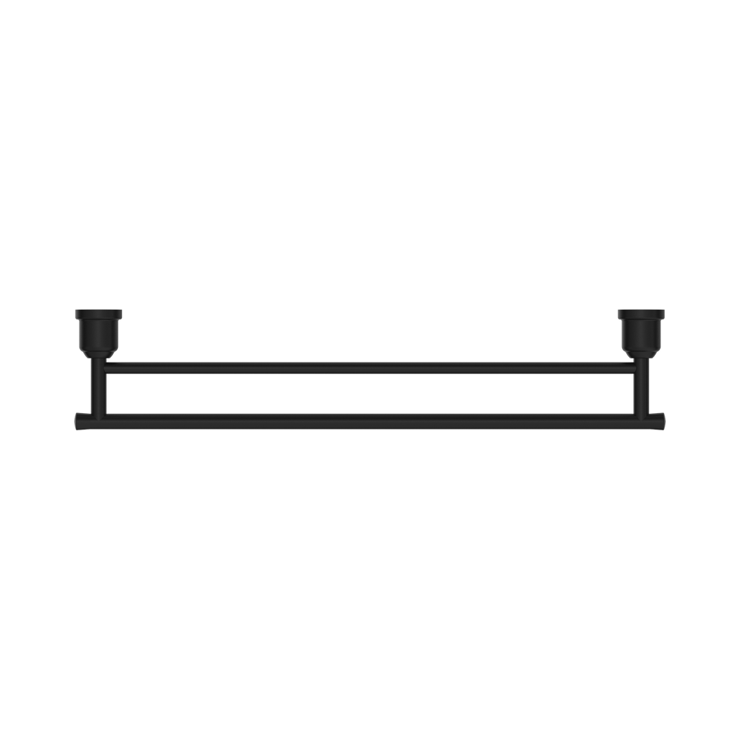 Nero York Double Towel Rail 600mm CP Matte Black